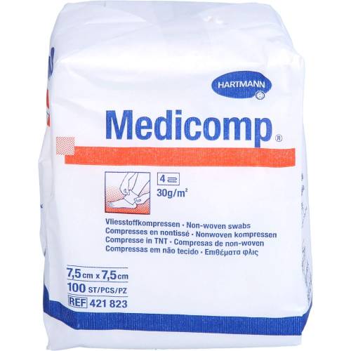 Medicomp Vlieskomp.unsteril 7,5x7,5 cm 4fach 100 St