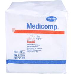 Medicomp Vlieskomp.unsteril 10x10 cm 4fach 100 St