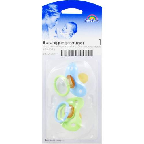Beruhigungssauger Kirsche Lat.0-6 M.past./bl./gr. 2 St