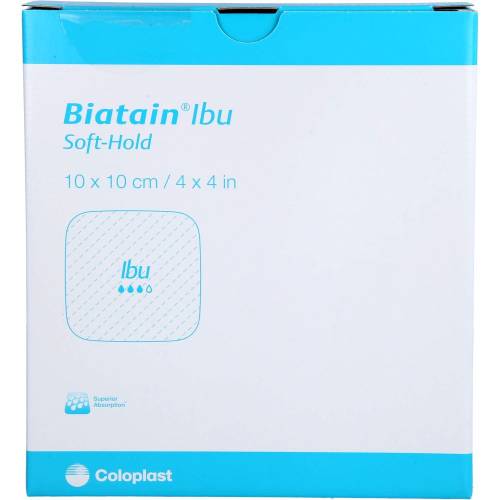 Biatain Ibu Schaumverband 10x10 cm sanft haftend 5 St