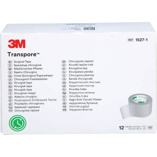 Transpore 2,5 cmx9,1 m Pflaster 12 St