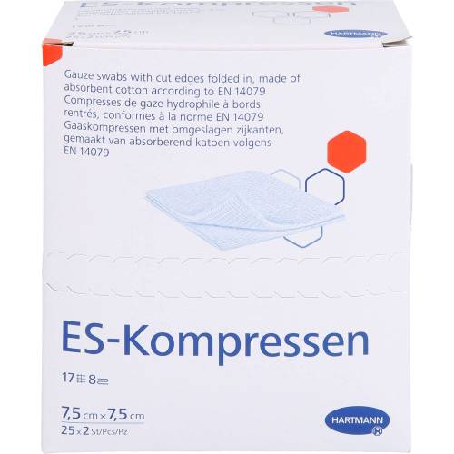 Es-Kompressen steril 7,5x7,5 cm 8fach 50 St