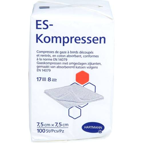 Es-Kompressen unsteril 7,5x7,5 cm 8fach 100 St