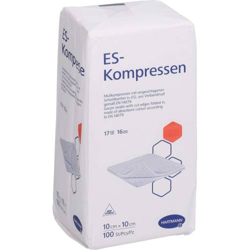 Es-Kompressen unsteril 10x10 cm 16fach 100 St