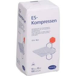 Es-Kompressen unsteril 10x10 cm 16fach 100 St