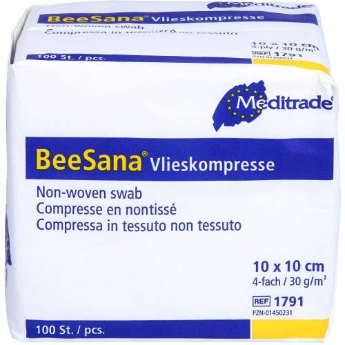 Vlieskompressen unsteril 10x10 cm 4fach 30g 100 St