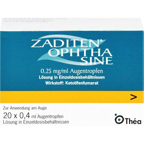 Zaditen ophtha sine 0,25 mg/ml Augentr.Einzeldos. 20 St