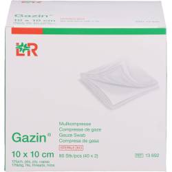 Gazin Mullkomp.10x10 cm steril 12fach 80 St