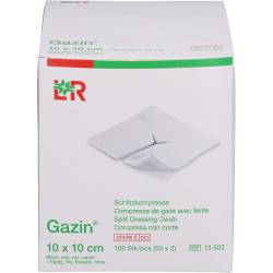 Gazin Schlitzkompressen 10x10 cm steril 8fach 100 St