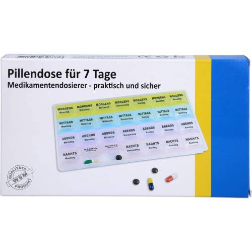 Pillendose 7 Tage+4 Fächer je Tag Kunststoff 1 St
