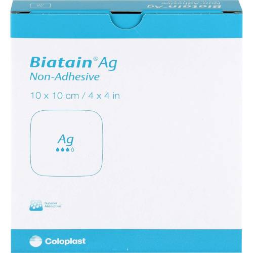 Biatain Ag Schaumverband 10x10 cm nicht haftend 5 St