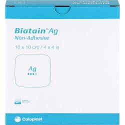 Biatain Ag Schaumverband 10x10 cm nicht haftend 5 St