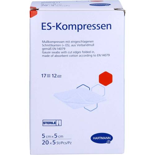 Es-Kompressen steril 5x5 cm 12fach Großpackung 100 St
