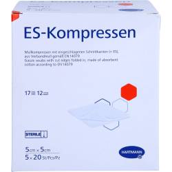 Es-Kompressen steril 5x5 cm 12fach Großpackung 100 St