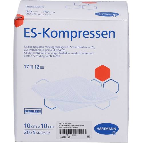 Es-Kompressen steril 10x10 cm 12fach Großpackung 100 St