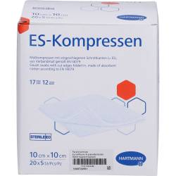 Es-Kompressen steril 10x10 cm 12fach Großpackung 100 St