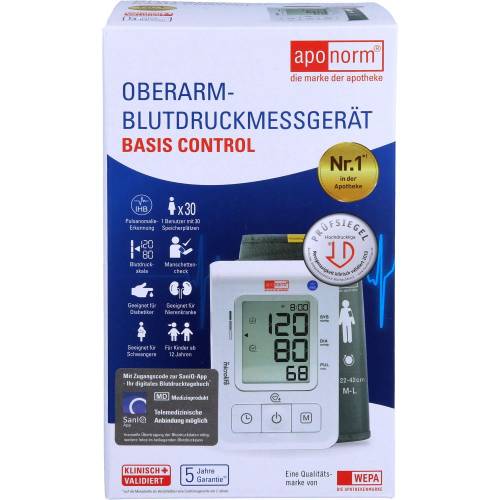 Aponorm Blutdruckmessgerät Basis Control Oberarm 1 St