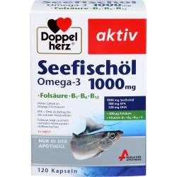 Doppelherz Seefischöl Omega-3 1.000 mg+Fols.Kaps. 120 St