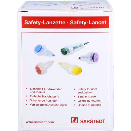 Safety-Lanzetten 28 G Einst.Tiefe 1,6mm mini blau 200 St