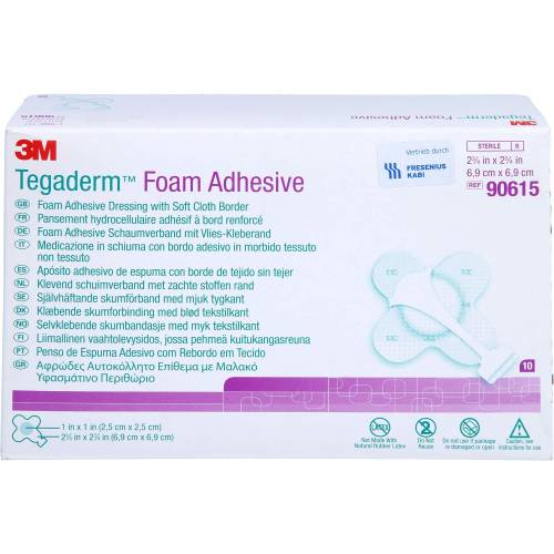 Tegaderm Foam Adhesive Fk 6,9x6,9 cm kreuzf.90615 10 St