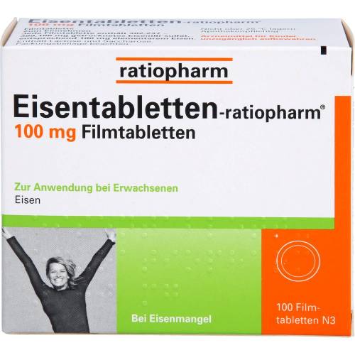 Eisentabletten-ratiopharm 100 mg Filmtabletten 100 St