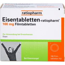 Eisentabletten-ratiopharm 100 mg Filmtabletten 100 St