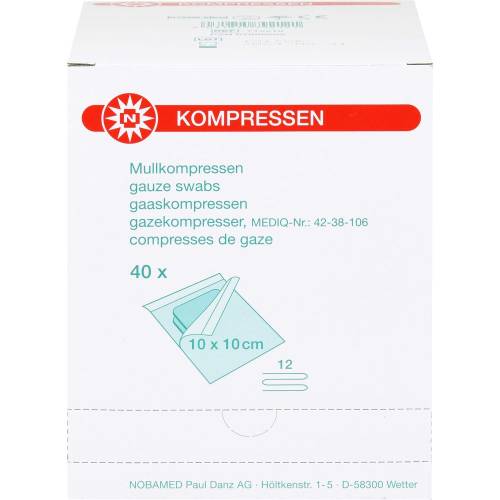 Mullkompressen 10x10 cm steril 12fach 80 St
