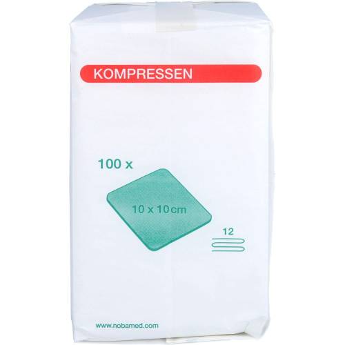 Mullkompressen 10x10 cm unsteril 12fach 100 St