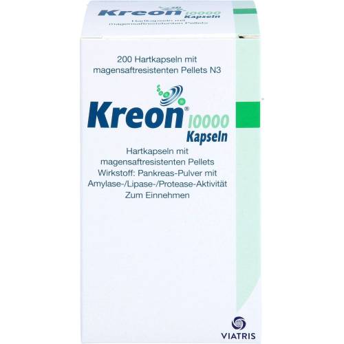 Kreon 10.000 Hartkps.m.magensaftr.überz.Pellets 200 St