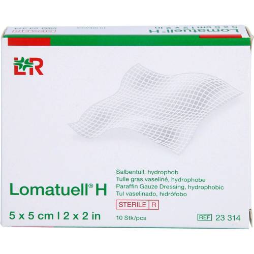 Lomatuell H Salbentüll 5x5 cm steril 10 St