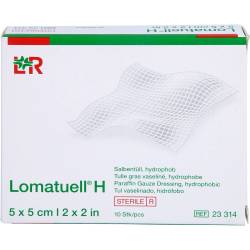 Lomatuell H Salbentüll 5x5 cm steril 10 St