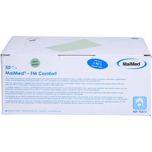 Mundschutz Op m.Gummiband m.Nasenbügel grün 50 St