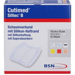 Cutimed Siltec B Schaumverb.15x15 cm m.Haftr. 12 St