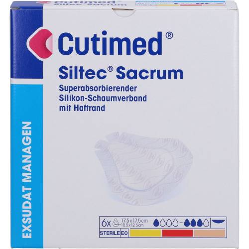 Cutimed Siltec Sacrum 17,5x17,5 cm Kompressen 6 St