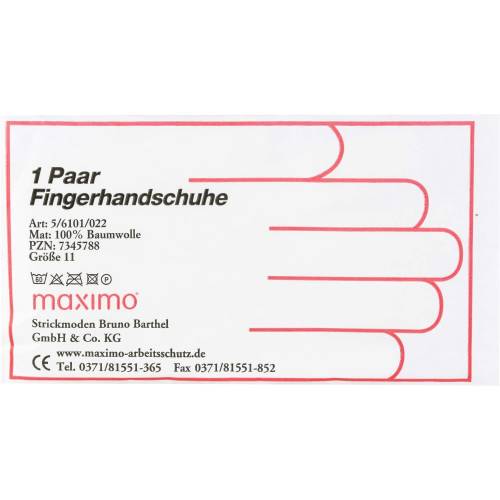 Handschuhe Strick Baumwolle Gr. 11 dünn 2 St