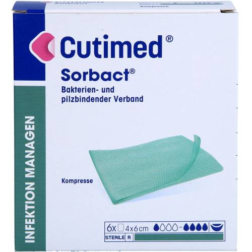 Cutimed Sorbact Kompressen 4x6 cm 6 St