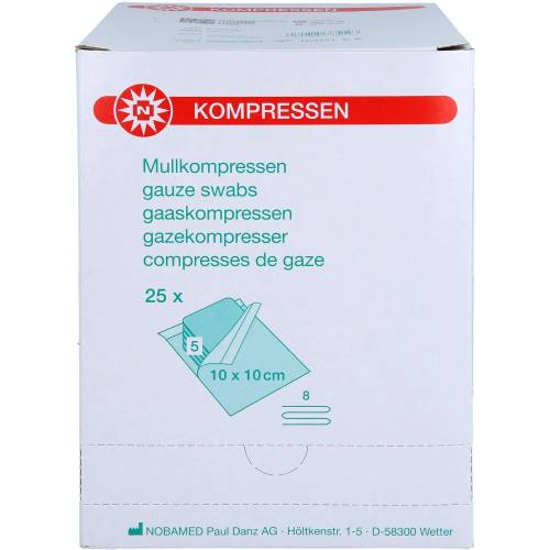 Mullkompressen 10x10 cm steril 8fach 125 St