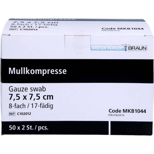 Mullkompressen 7,5x7,5 cm steril 100 St