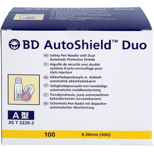 Bd Autoshield Duo Sicherheits-Pen-Nadeln 8 mm 100 St