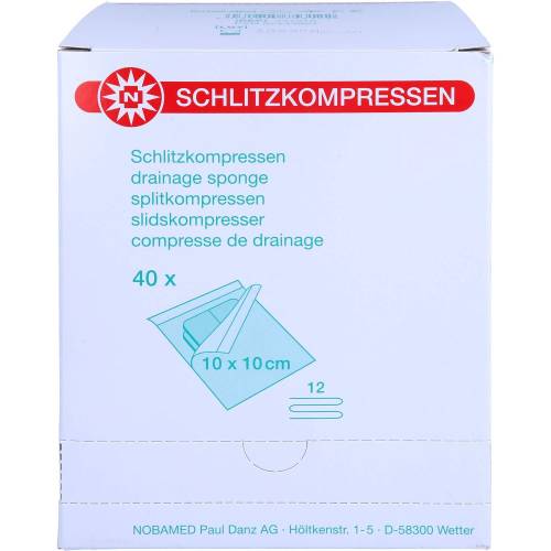 Schlitzkompressen Mull 10x10 cm steril 12fach 80 St