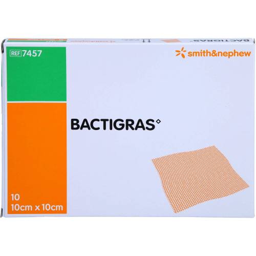 Bactigras antiseptische Paraffingaze 10x10 cm 10 St