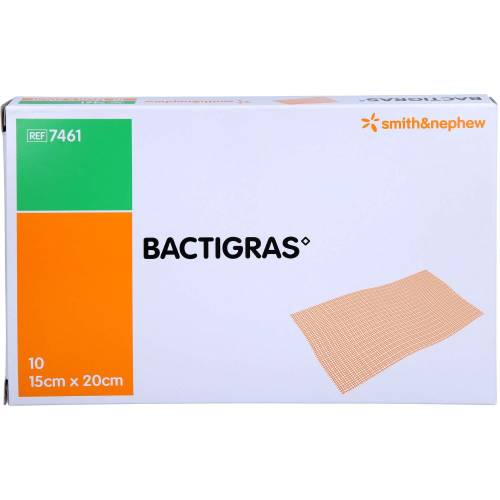 Bactigras antiseptische Paraffingaze 15x20 cm 10 St