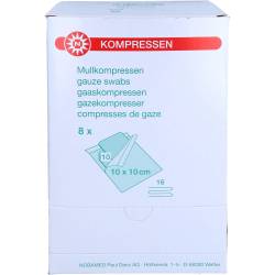 Mullkompressen 10x10 cm steril 16fach 80 St