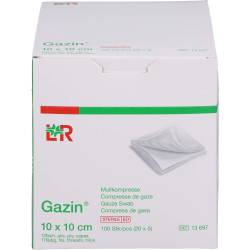 Gazin Mullkomp.10x10 cm steril 12fach groß 100 St