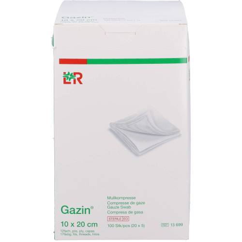Gazin Mullkomp.10x20 cm steril 12fach extra groß 100 St