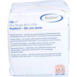 Mullkompressen 10x10 cm unsteril 8fach 100 St
