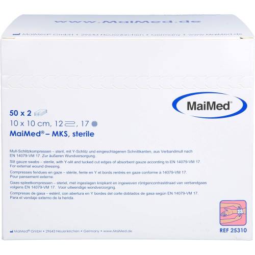 Schlitzkompressen 10x10 cm steril 12fach 100 St