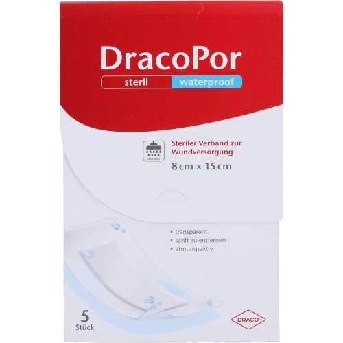 Dracopor waterproof Wundverband 8x15 cm steril 5 St