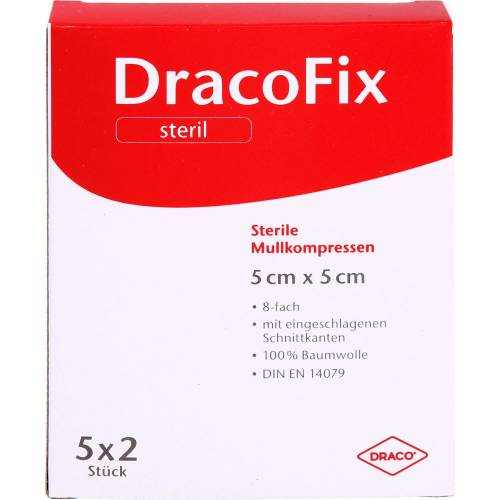 Dracofix Peel Kompressen 5x5 cm steril 8fach 10 St