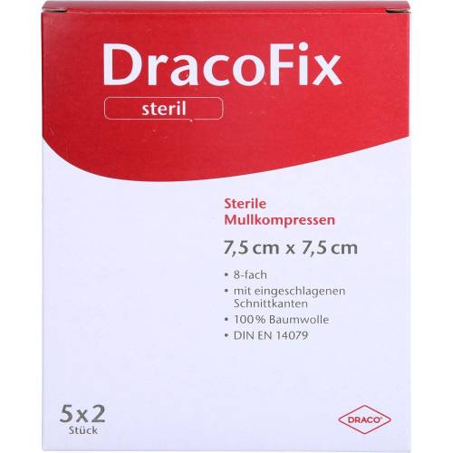 Dracofix Peel Kompressen 7,5x7,5 cm steril 8fach 10 St